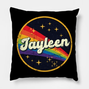 Jayleen // Rainbow In Space Vintage Grunge-Style Pillow