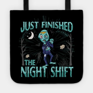 Funny Halloween EMTs Paramedic Nurse Tired Zombie Tote