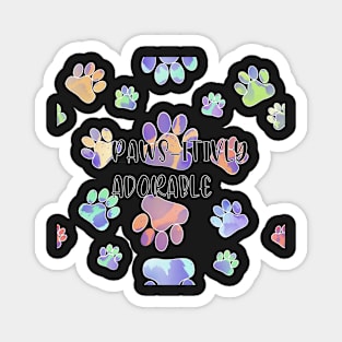 Pawsitivly Adorable Rainbow Paws Magnet