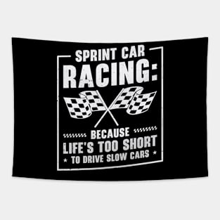 Sprint Car Dirt Track Racing Tapestry