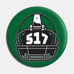 Retro Football Helmeet 517 Area Code Lansing Michigan Football Pin