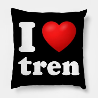 Funny Workout Quote I Heart Tren Bodybuilder Training Pillow