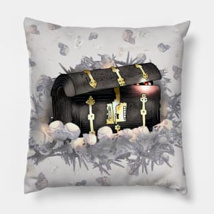 magical mimic chest surrounded by bones Pillow