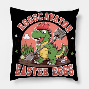 Eggscavator Dino Easter Egg Hunt Adventurer Design Pillow