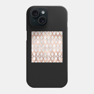 Copper & White Geo Diamonds Phone Case