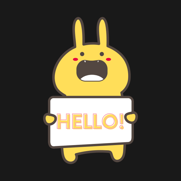 Anime with Hello sign by Stupid Coffee Designs