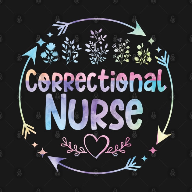 Correctional Nurse cute floral watercolor by ARTBYHM