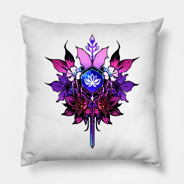 Cyberpunk Flowers Pillow by CGI Studios