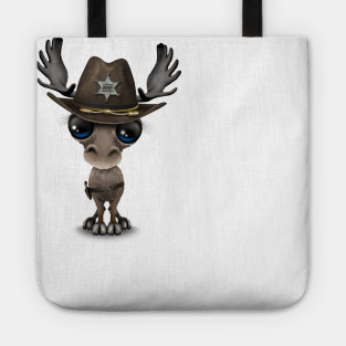 Cute Baby Moose Sheriff Tote