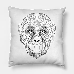 Orangutan Essence: Geometric Line Art Interpretation Pillow