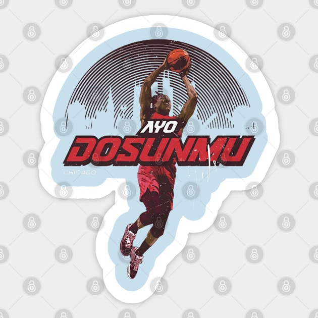 Ayo Dosunmu Chicago Skyline - Ayo Dosunmu - Sticker | TeePublic