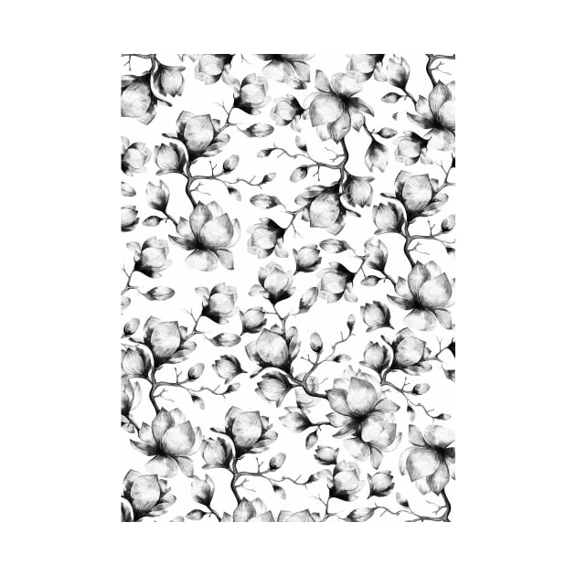 Flower pattern (black and white) by Dada22