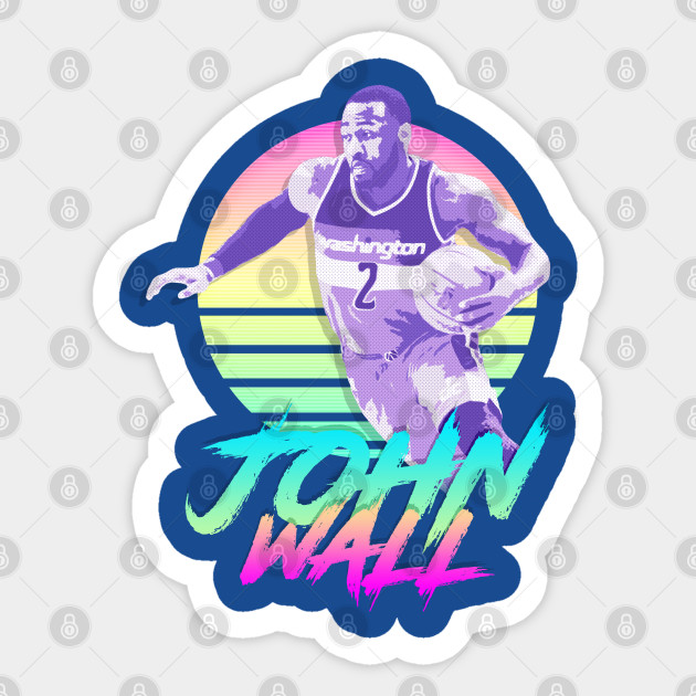 John Wall Retro Futuristic Aesthetic John Wall Sticker Teepublic Uk