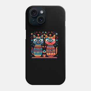 Mexican Alebrijes,Huichol Art,Papel Picado - cat Phone Case