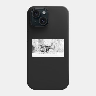 vintage Vernonia Christmas old fashioned steam tractor black and white Phone Case
