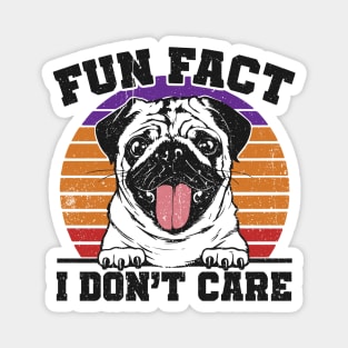 Retro Sunset Fun Fact I Don't Care Funny Bulldog Magnet