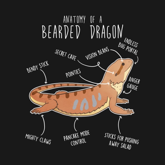 Bearded Dragon Lizard Reptile Anatomy by Psitta