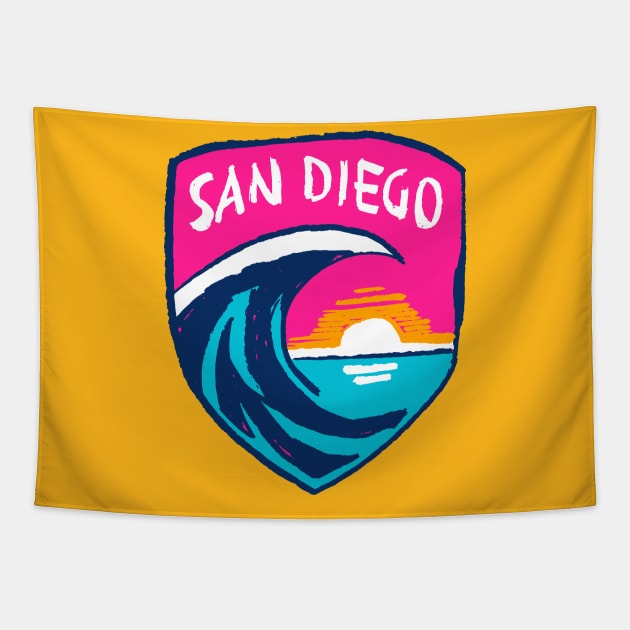 San Diego Waveeee FC 04 Tapestry by Very Simple Graph