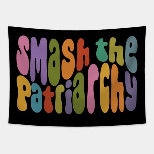 Smash The Patriarchy Colorful Word Art Tapestry