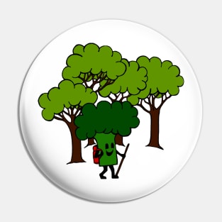 Wandering Broccoli Forest Hiking Woods Hike Pin