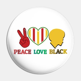 Peace Love Black Pin