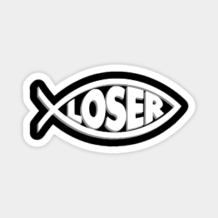 'Loser' Slacker 90s Jesus fish Magnet