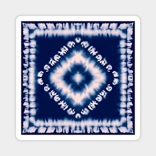 Blue and Pink Tie Dye Diamond Pattern Magnet