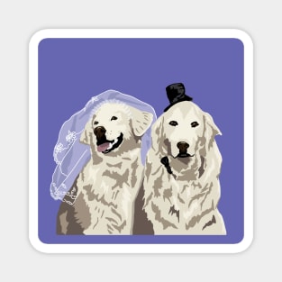 Retrievers getting Married Magnet