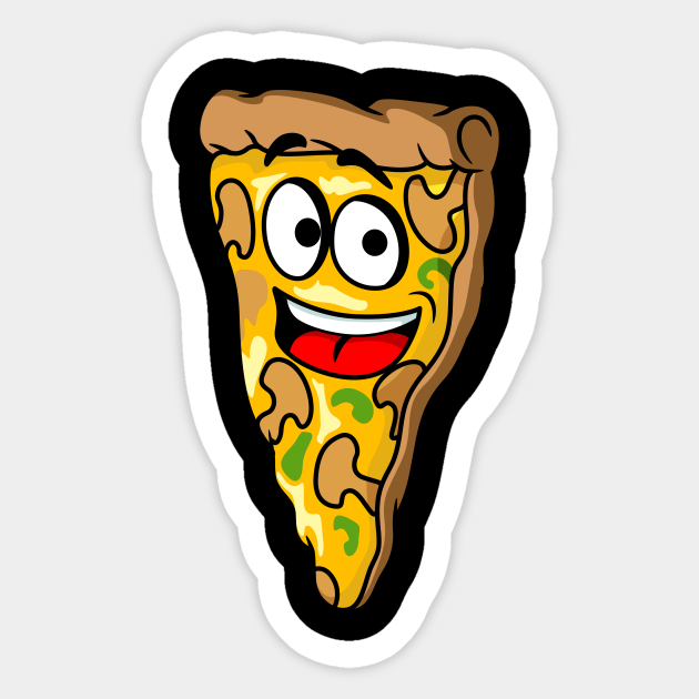 Cartoon Mushroom Cheese Pizza Pizza Cartoon Sticker Teepublic Cartoon pizza fries omelette cheese tomato red green yellow menu. cartoon mushroom cheese pizza