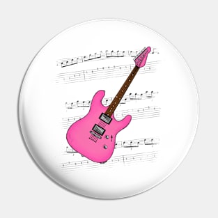 Guitar Tab Electric Guitarist Music Notation Musician (Pink) Pin