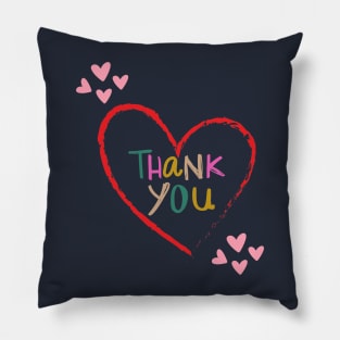 Cute Loving design Thank You, Hearts Pillow
