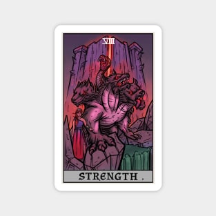 Strength Tarot Card Halloween Cerberus Persephone Witch Gift Magnet