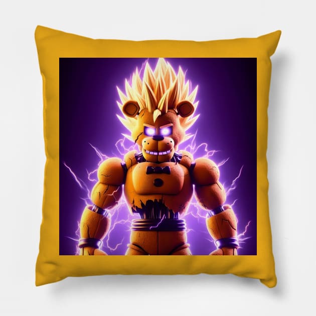 Super Saiyan 2 Freddy Pillow by HELLAHIGH TEEZ