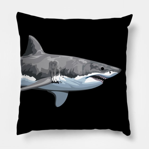 The Great White Shark Pillow by LaughingDevil