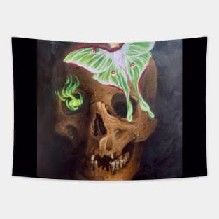 Luna Moth Skull Tapestry