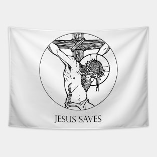 Jesus saves prayers gift Tapestry