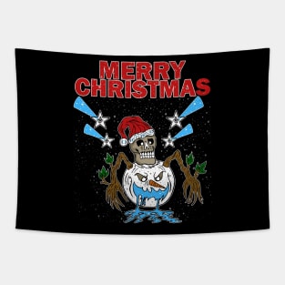 Merry skull christmas Tapestry