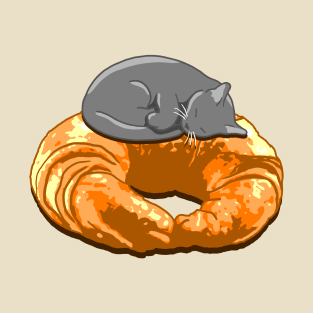 Croissant Grey Cat T-Shirt