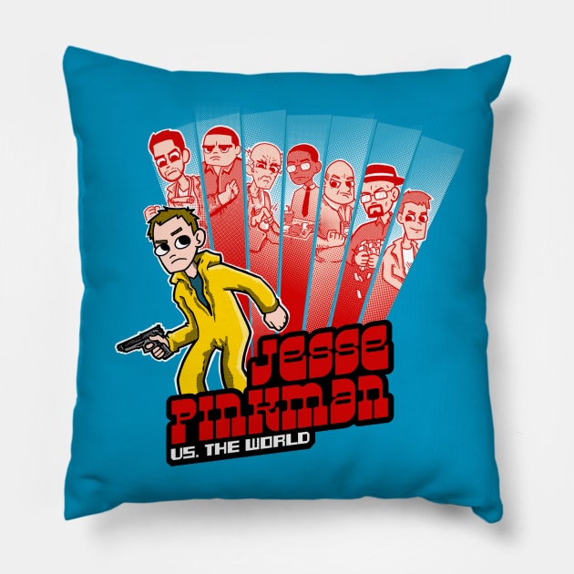 Jesse Pinkman vs the world! Pillow by olly