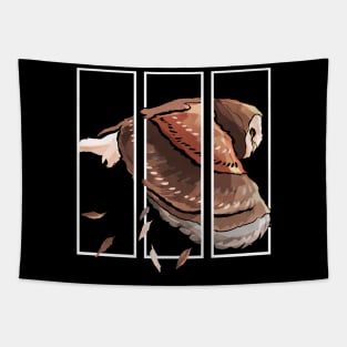 3D Effect nature flying owl Tapestry