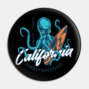 Octopus Surf Club California Pin