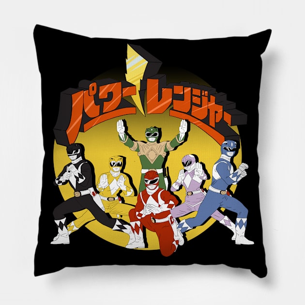 retro mighty morphin power ranger Pillow by kladenko