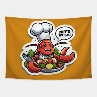 Lobster As A Chef - Printed Tapestry