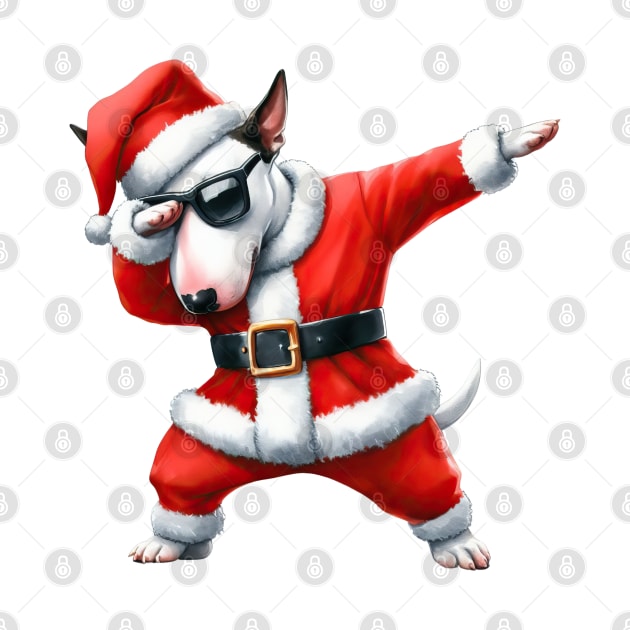 Christmas Bull Terrier Dog Dabbing Dance by Chromatic Fusion Studio