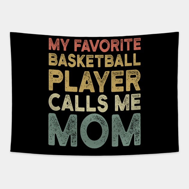 Retro Basketball Mom - Funny Basketball Lover Gift For Mom Tapestry by clickbong12