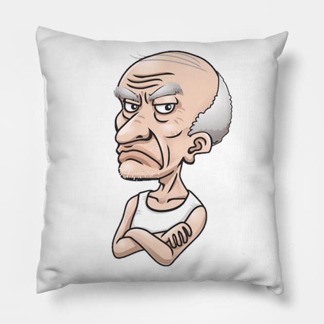 Grumpy Old Man Pillow by Comic Dzyns