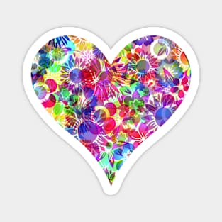 Flower Floral Colorful Rainbow Heart Magnet