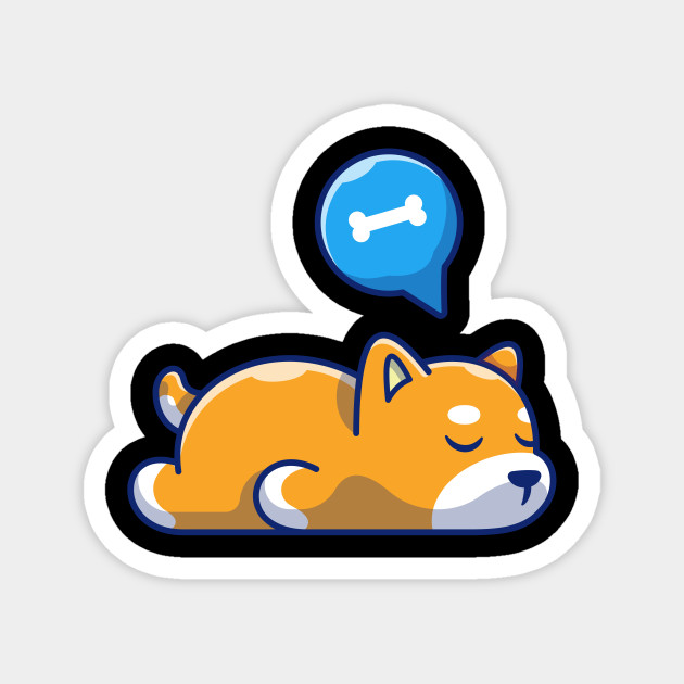 Cute Shiba Inu sleeping cartoon - Shiba Inu - Magnet | TeePublic Cute Shiba Inu sleeping cartoon - Shiba Inu - Magnet | TeePublic