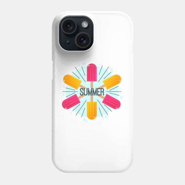 Summer Time with Popsicle Illustration Phone Case by kelnan