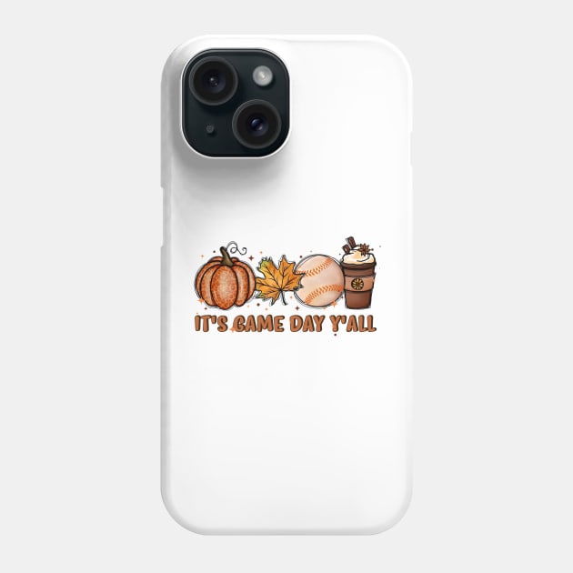 It's Game Day Y'all, Fall Baseball, Game Day For Women, Baseball Mom, Gamer Day, Halloween Baseball Season Phone Case by Hoahip